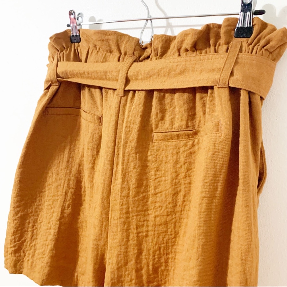 a new day Paper Bag Self Tie High Waisted Rayon Blend Shorts Burnt Orange - Picture 7 of 13